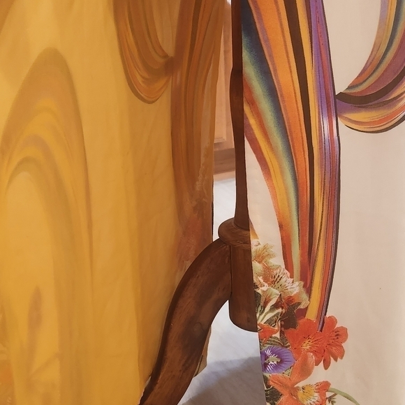 Asian Inspired Yellow Silk Overdress - Picture 11 of 16